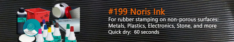 #199 Blue Noris Ink is a fast dry ink for stamping plastic, metal, and most any surface. Dry time: 60-65 seconds | Buy online!